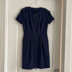 BCBG dress front zipper navy blue